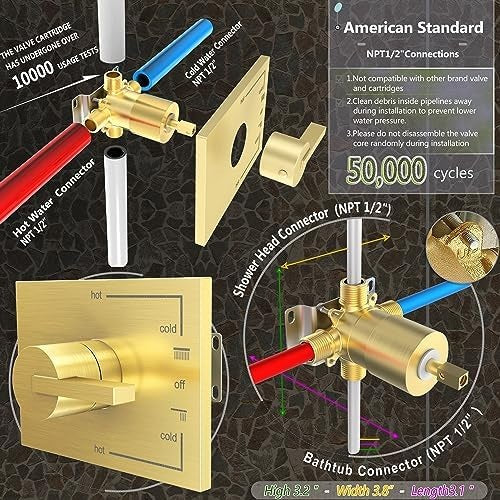GDM Habitat for Humanity ReStore Brushed Gold Shower Faucet Set