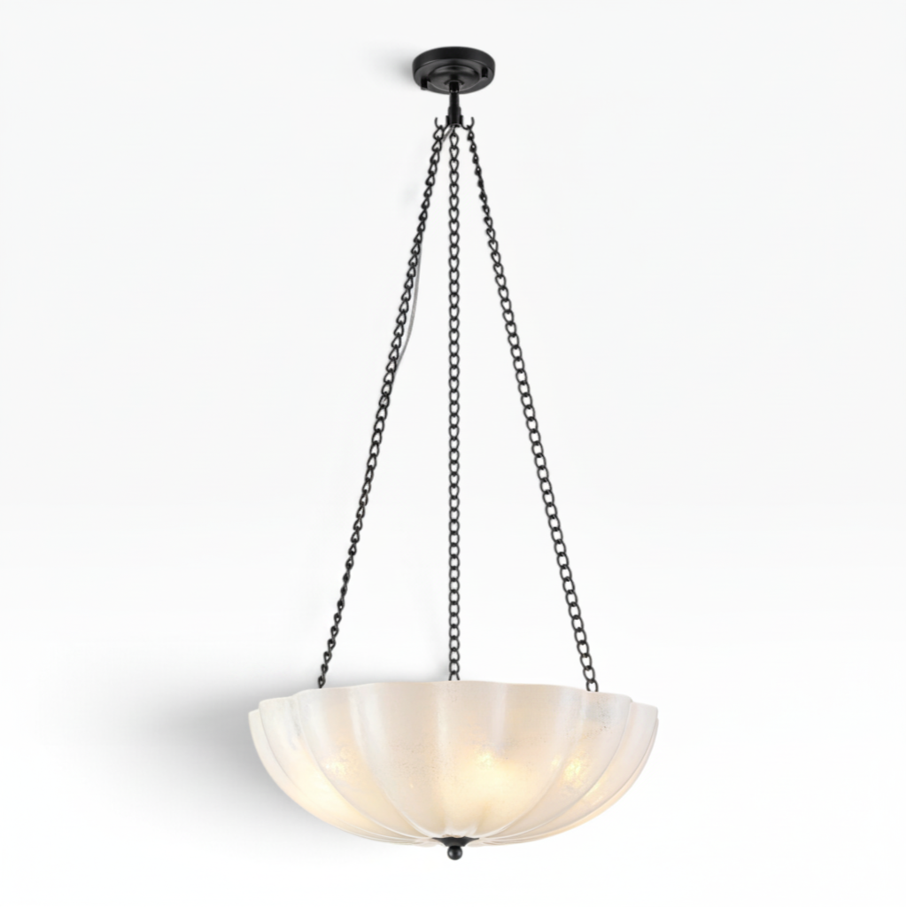 GDM Habitat for Humanity ReStore 21 in White Glass Bowl Pendant