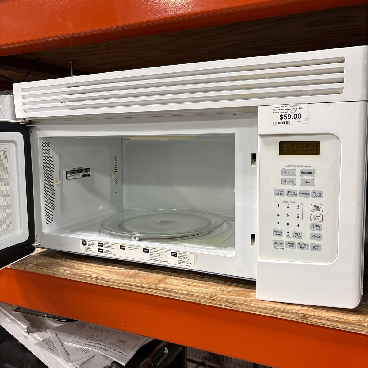 GE White Over-Range Microwave