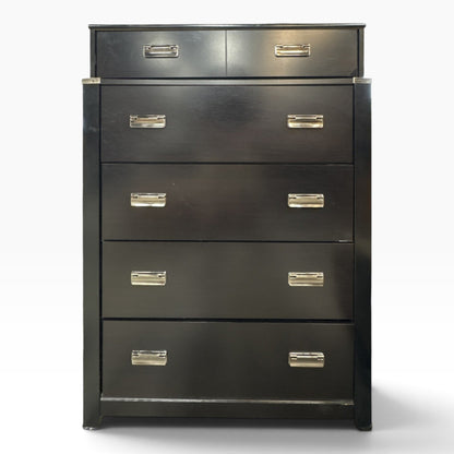 Black 5 Drawer Tall Chest