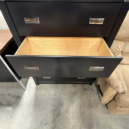 Black 5 Drawer Tall Chest