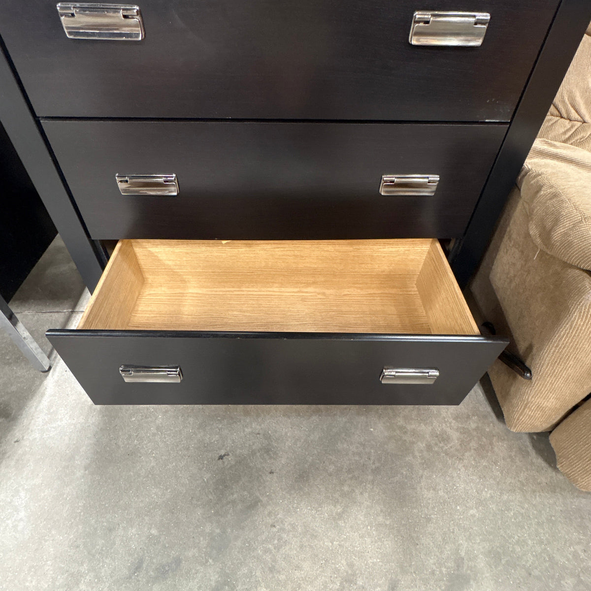 Black 5 Drawer Tall Chest