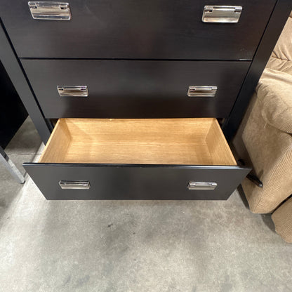 Black 5 Drawer Tall Chest