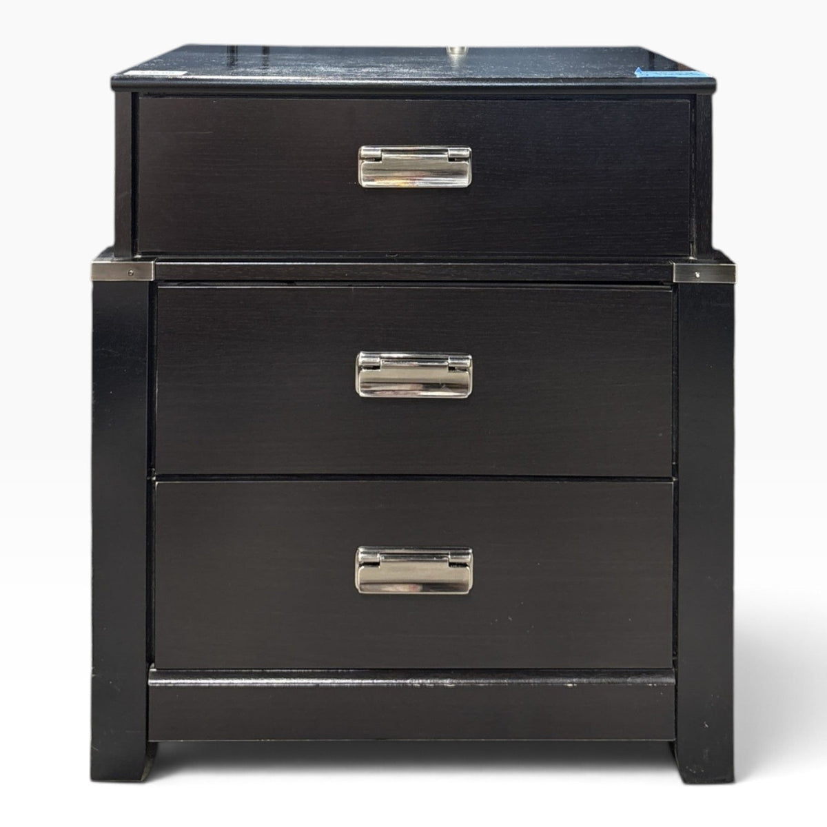 Black 3 Drawer Nightstand