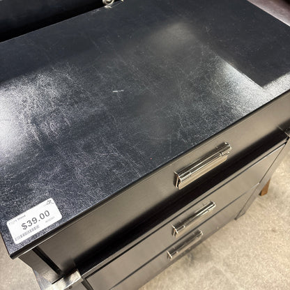Black 3 Drawer Nightstand