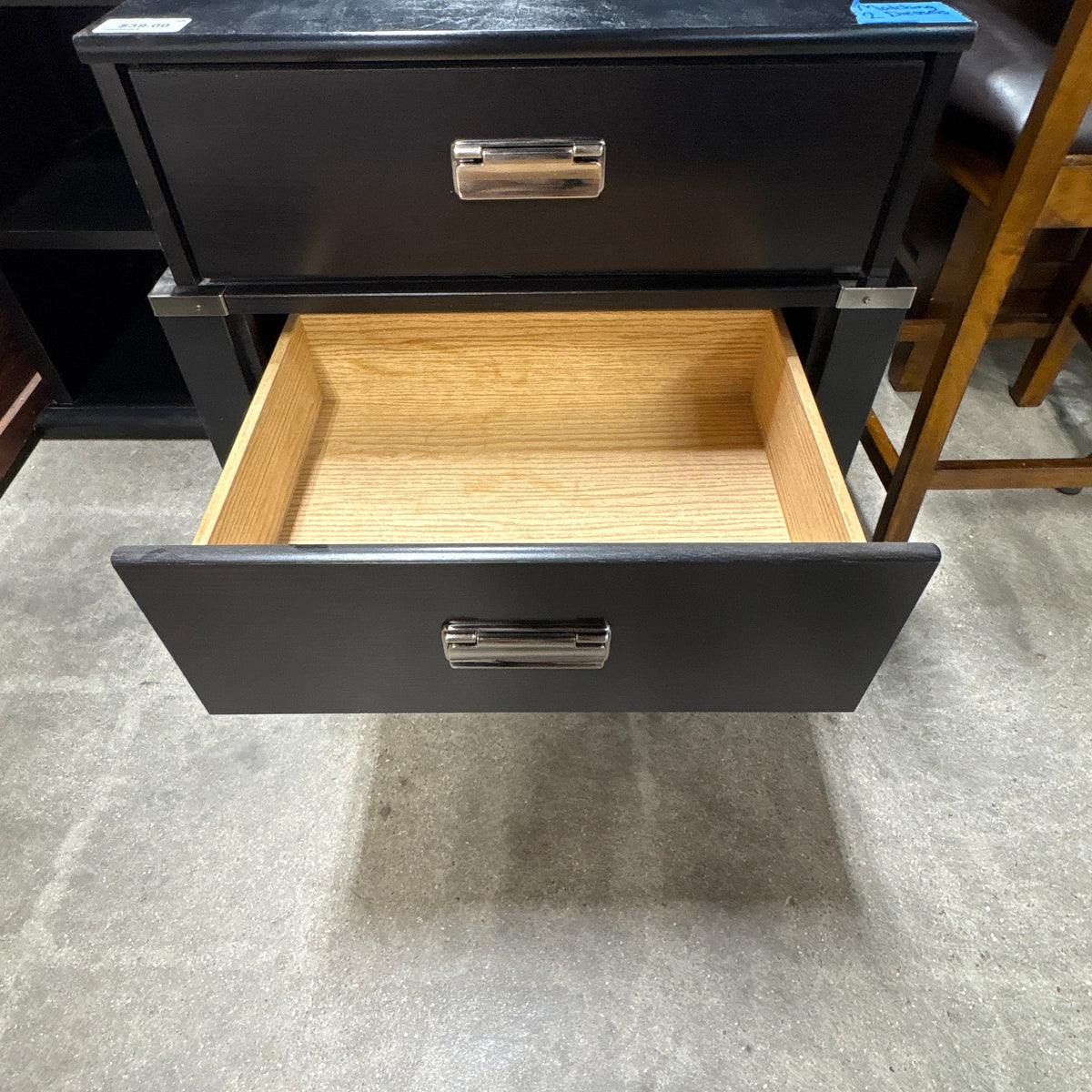 Black 3 Drawer Nightstand