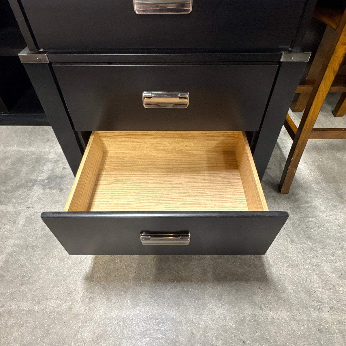 Black 3 Drawer Nightstand