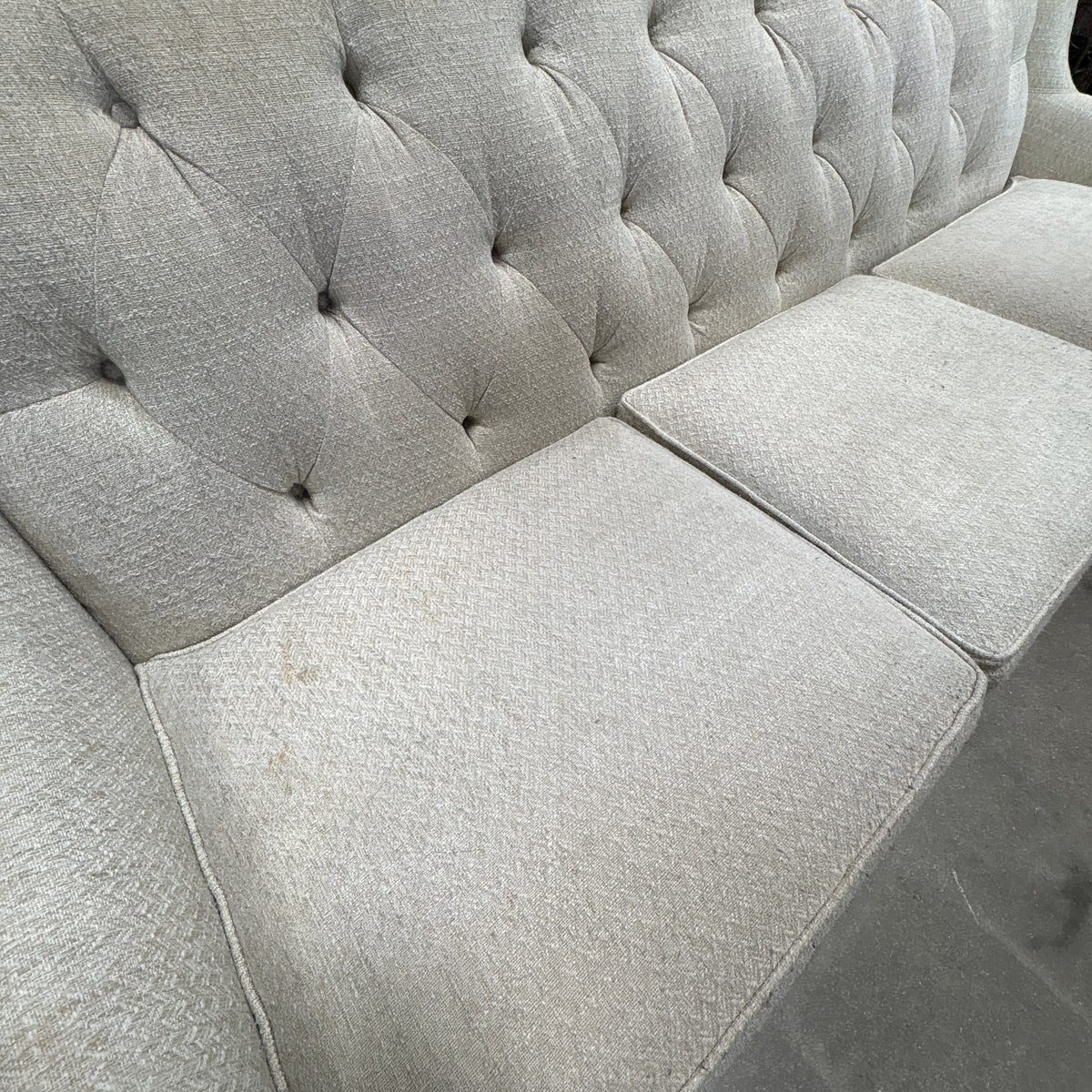 Cream Tufted Nailhead Sofa