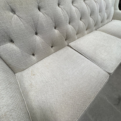 Cream Tufted Nailhead Sofa