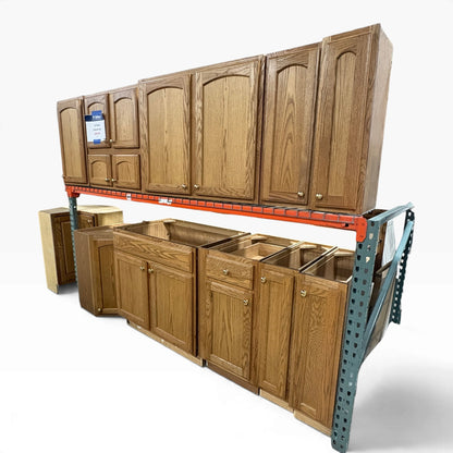 12 Pc Merillat Oak Cabinet Set