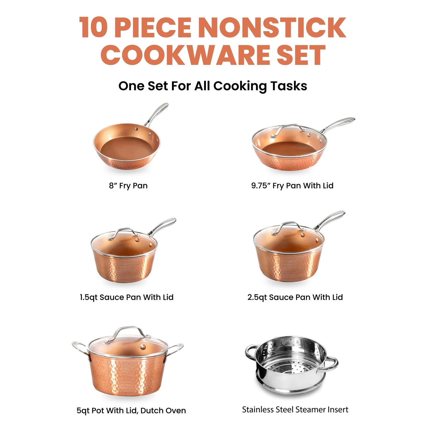 Gotham Steel Copper Pot/Pan Se