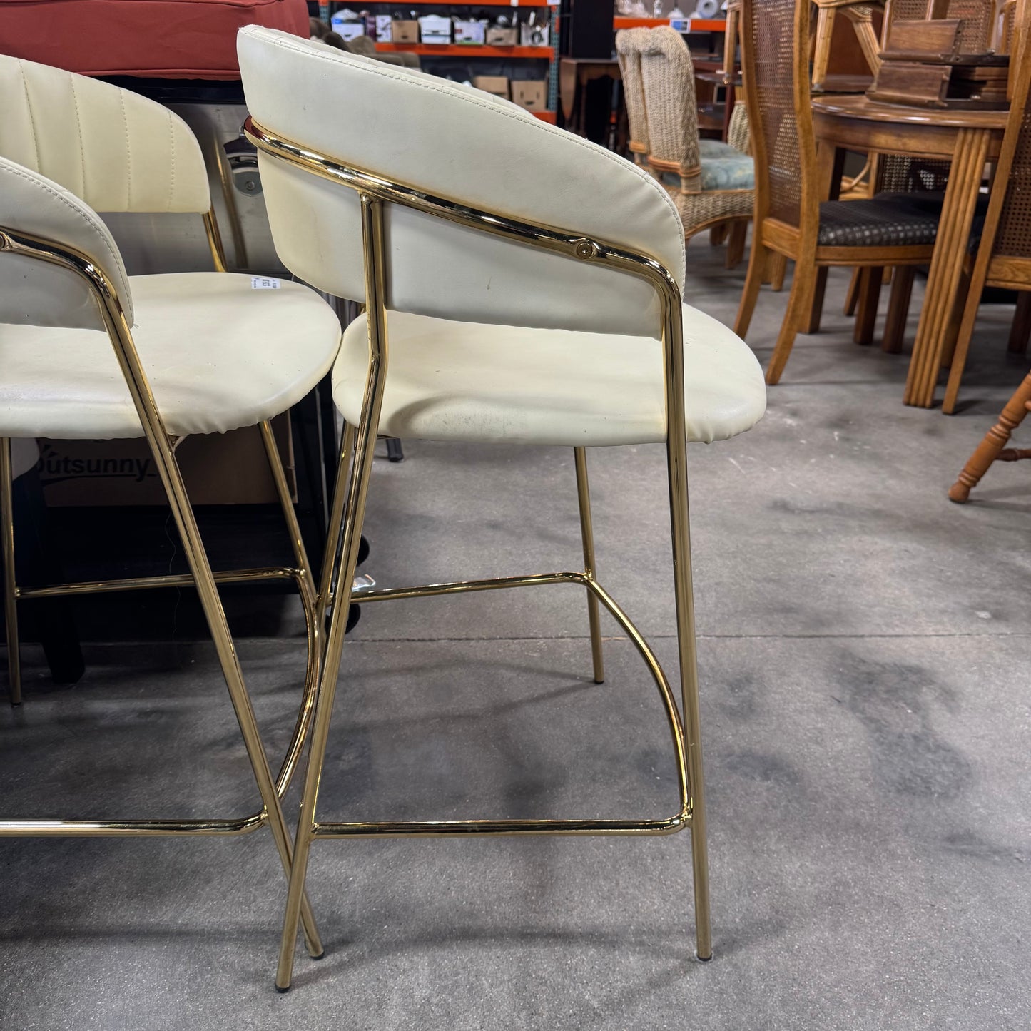 Cream/ Gold Bar Stool