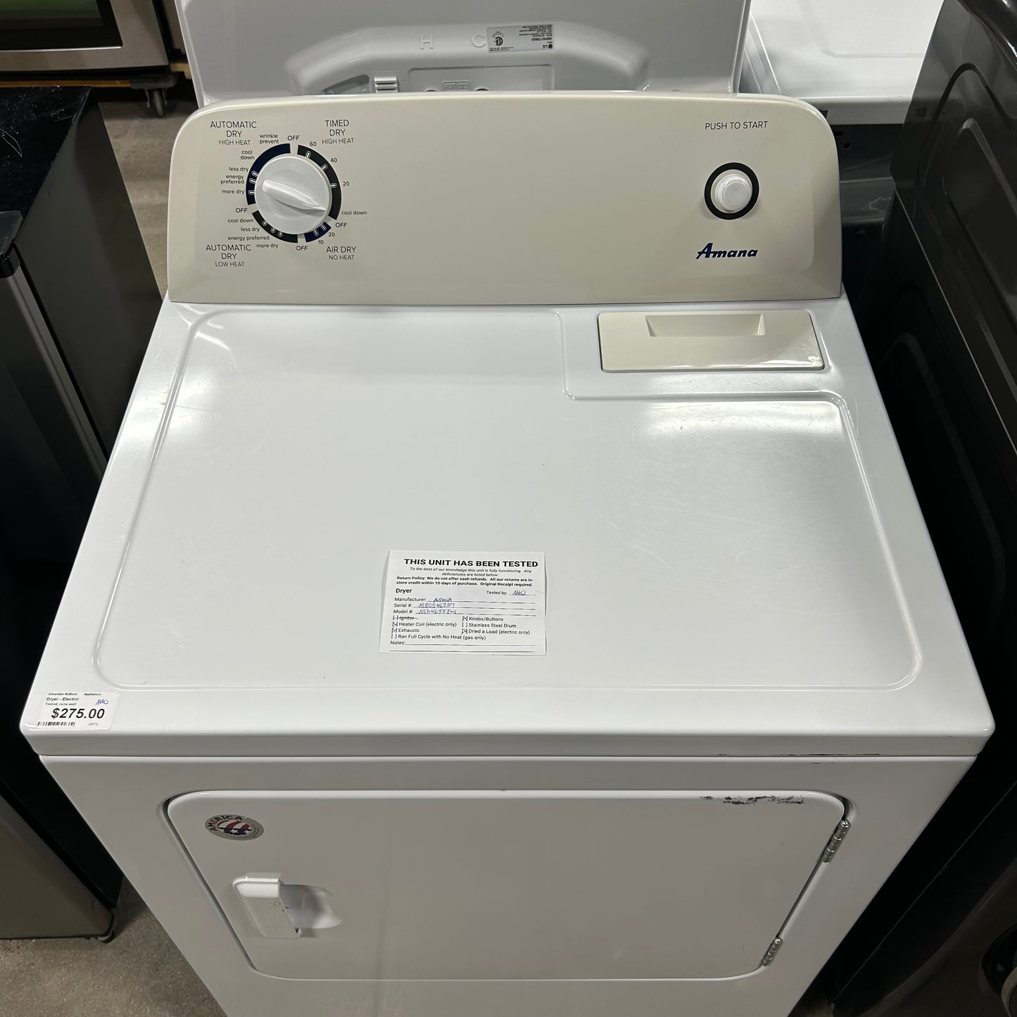 Amana Elec Dryer