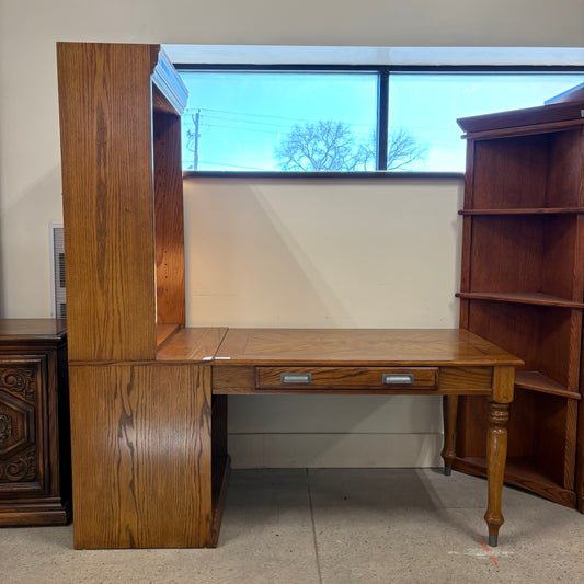 Open Hutch Rustic Oak Desk