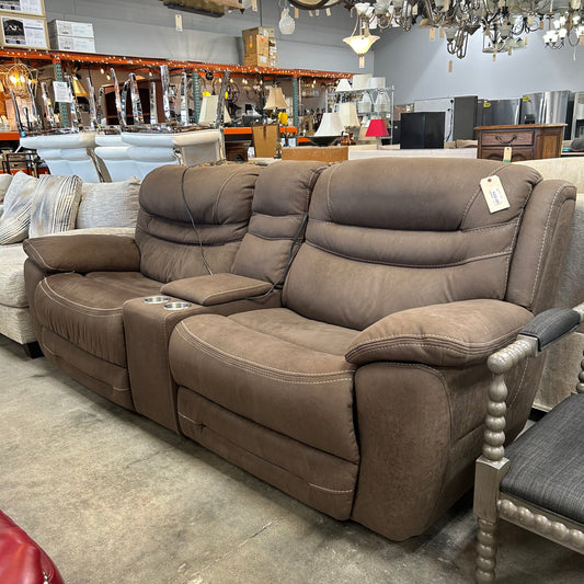 Brown Power Recliner Loveseat