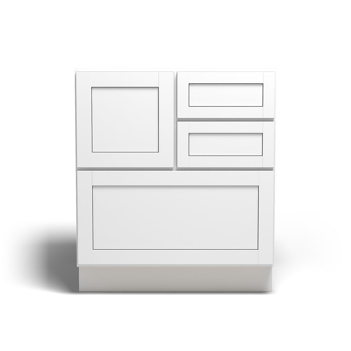 Special Order - 30" Cooking Center Base Cabinet with 4 Drawers Arcadia White Shaker - 30CC