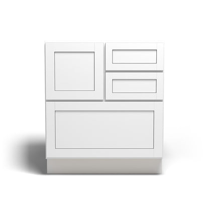 Special Order - 30" Cooking Center Base Cabinet with 4 Drawers Arcadia White Shaker - 30CC