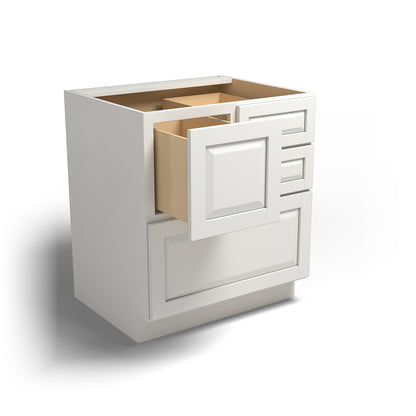 Special Order - 30" Cooking Center Base Cabinet with 4 Drawers Newport White - 30CC