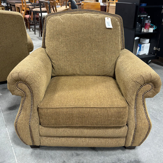 Nailhead Trim Brown Armchair