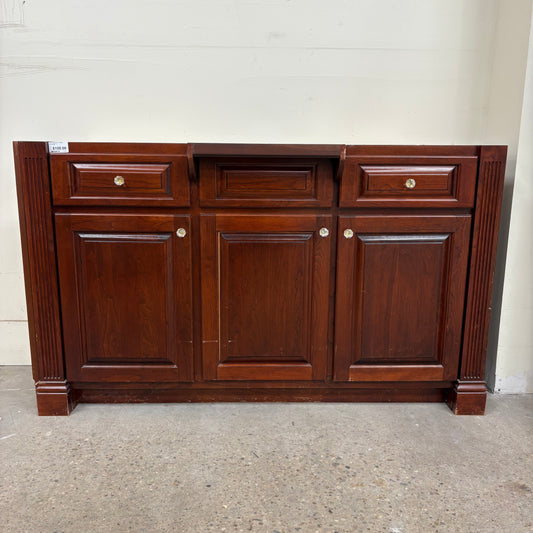 58" Cherry Brown Vanity Base
