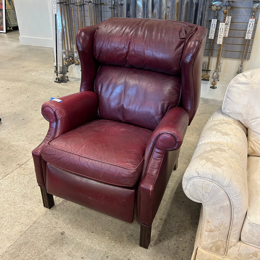 Wine Red Leather Recliner