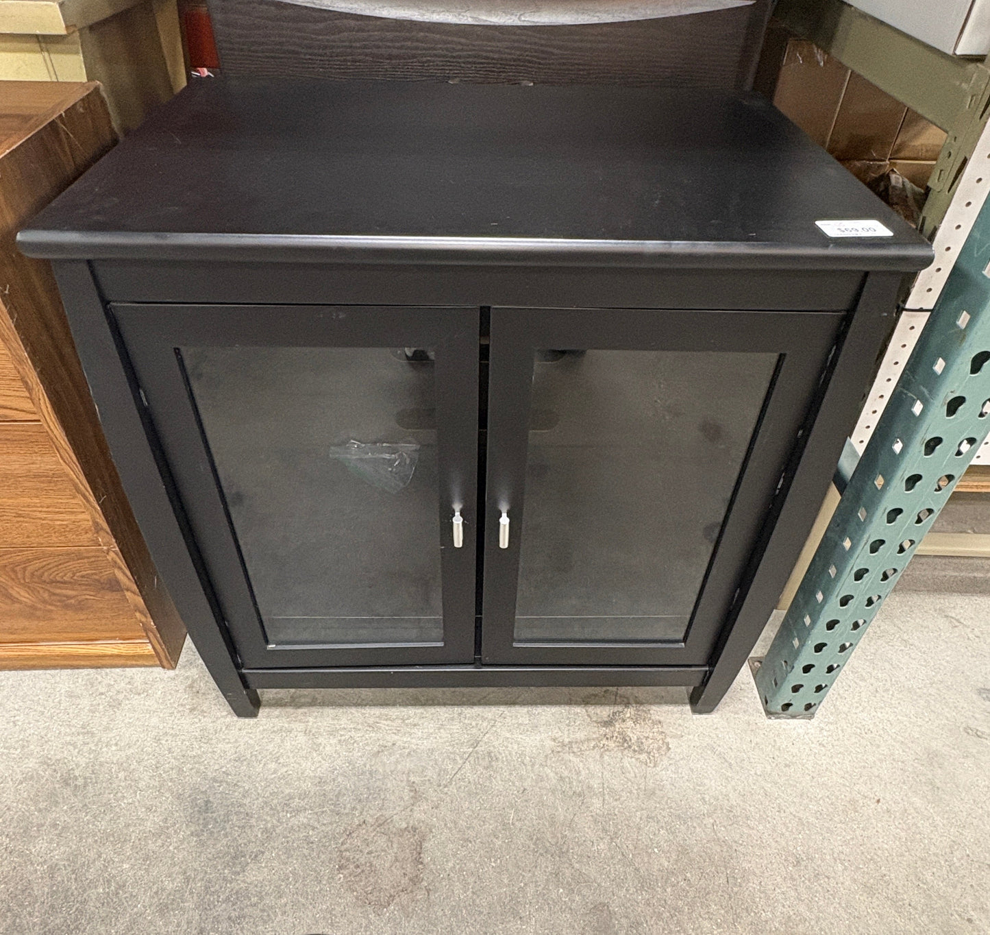 Black Glass Door Cabinet