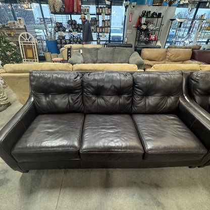 Dark Brown Leather Couch
