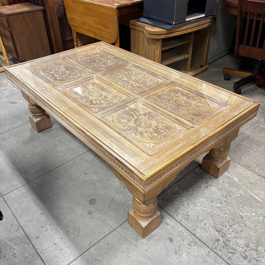 Drexel Carved Oak Coffee Table