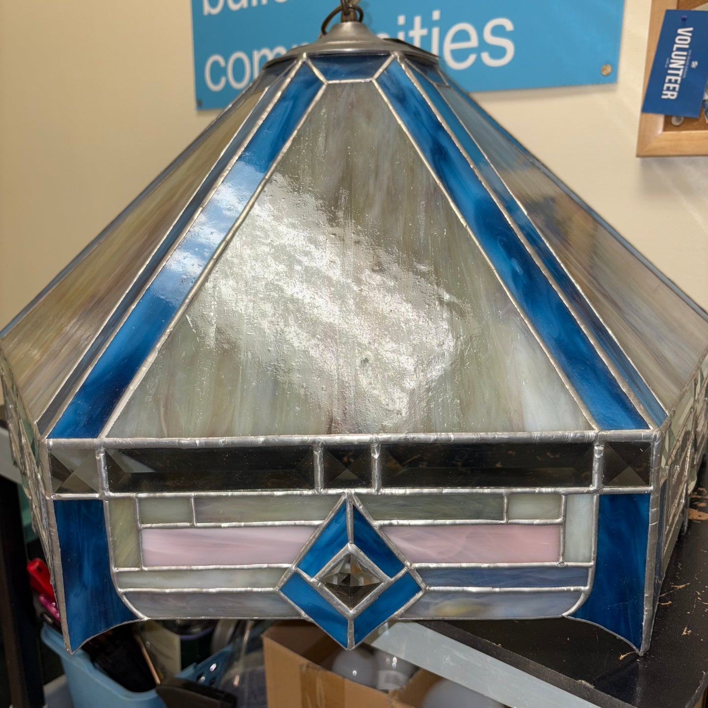 Cerulean Stained Glass Light