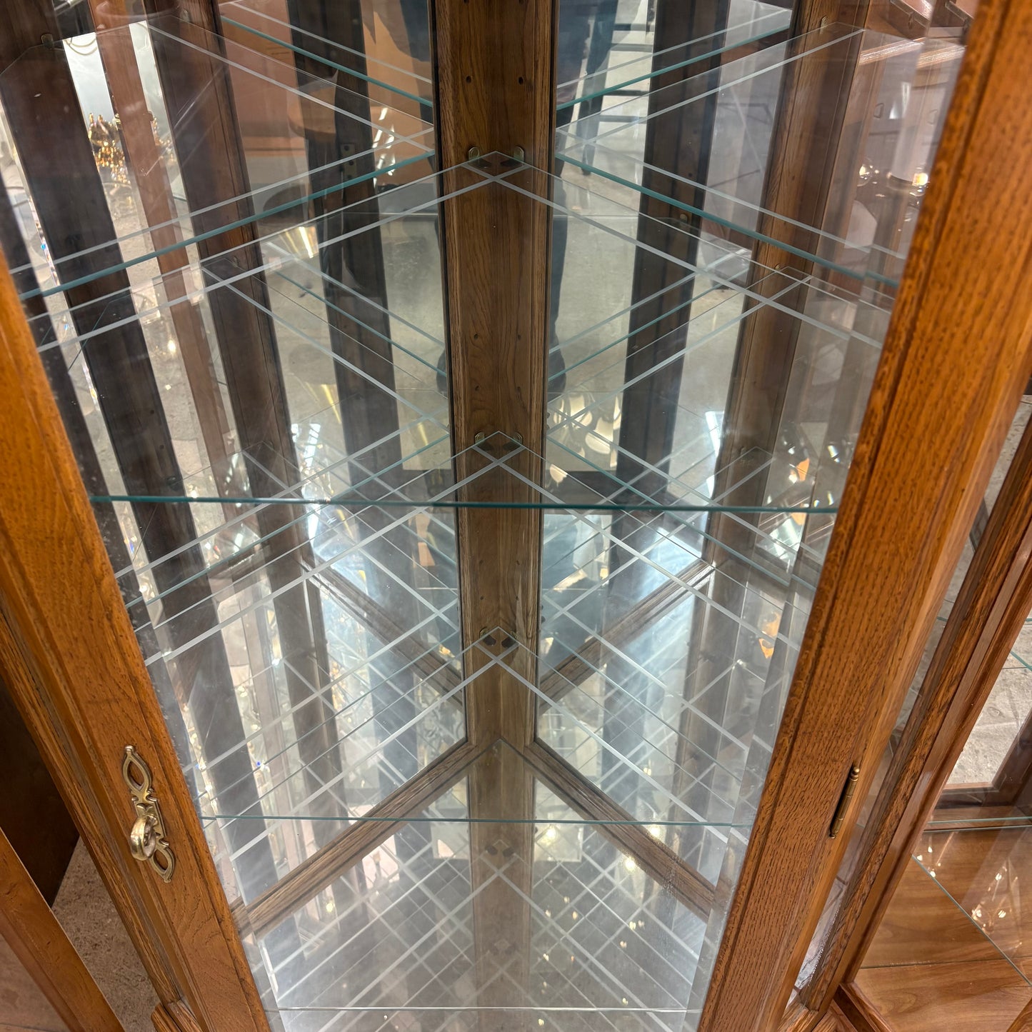 Corner Oak Curio Cabinet