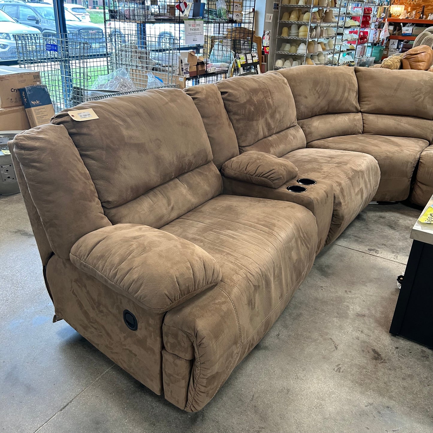 Faux Suede Reclining Sectional