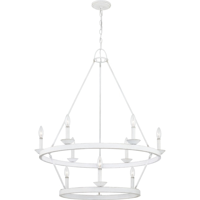 2 Tier White Chandelier