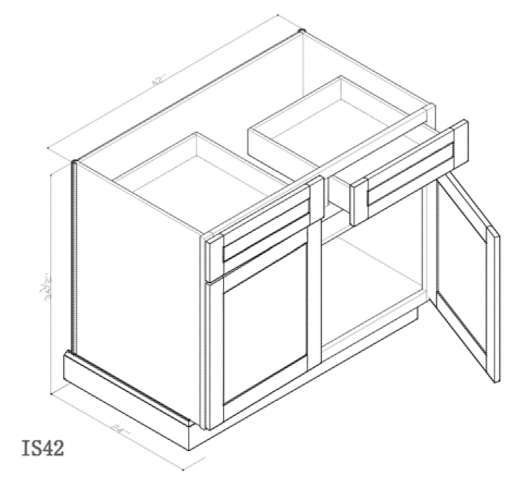 Special Order - 42" Island Combo Base Cabinet Arcadia White - 42-ISLAND-COMBO Arcadia White Base Cabinets GHI Island Combo Cabinet SPACW Special Order