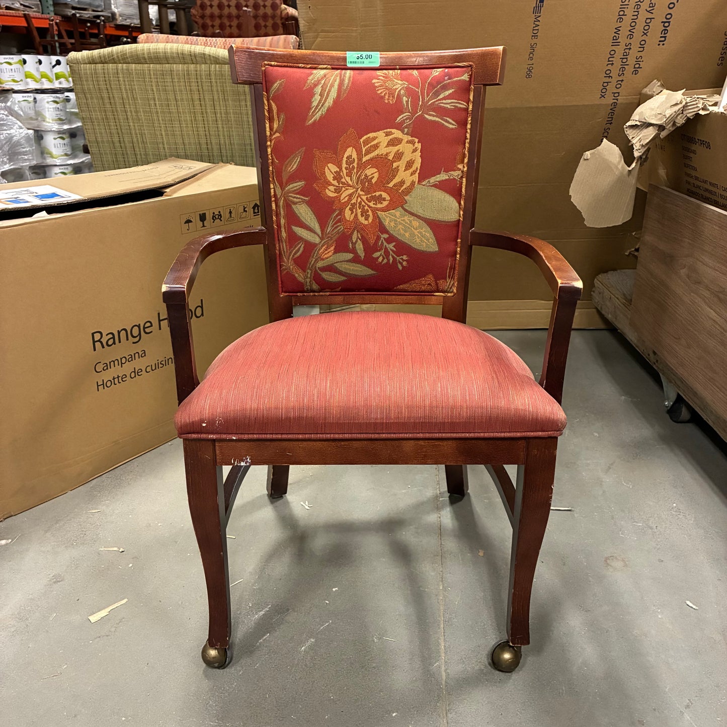 Red Flora Rolling Chair
