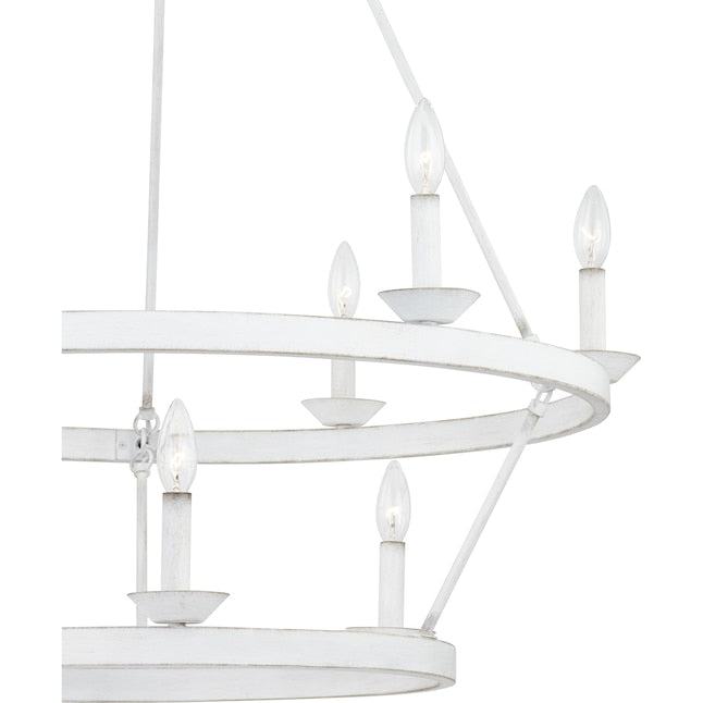 2 Tier White Chandelier