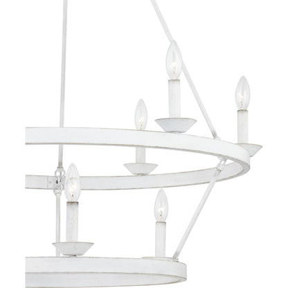 2 Tier White Chandelier