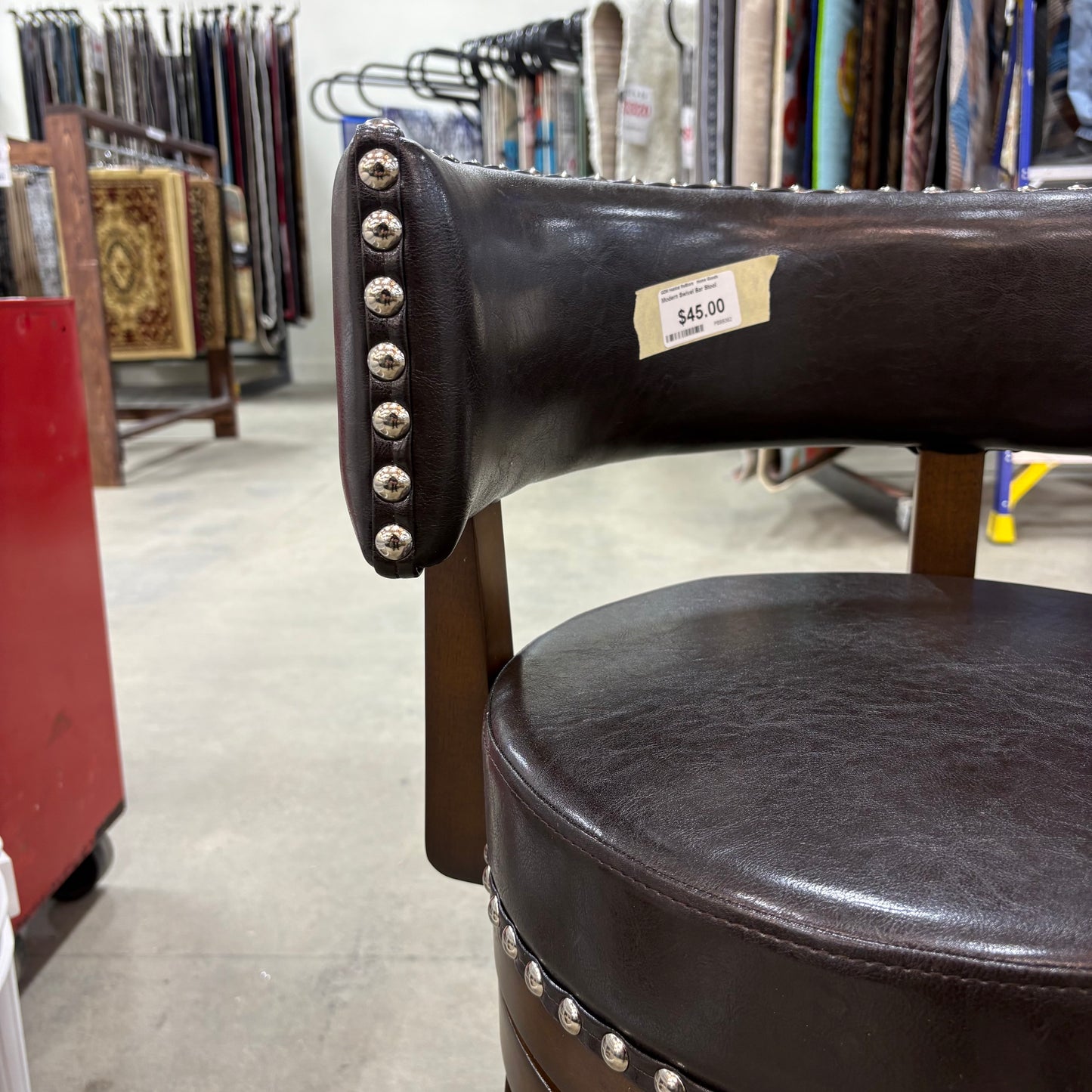 Modern Brown Swivel Bar Stool