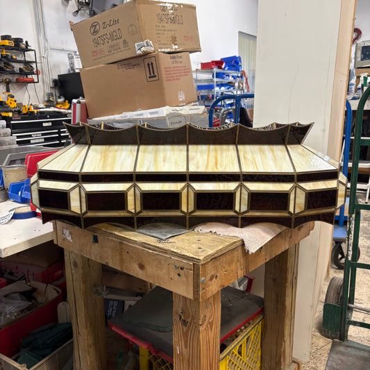 Cream & Brown Pool Table Light