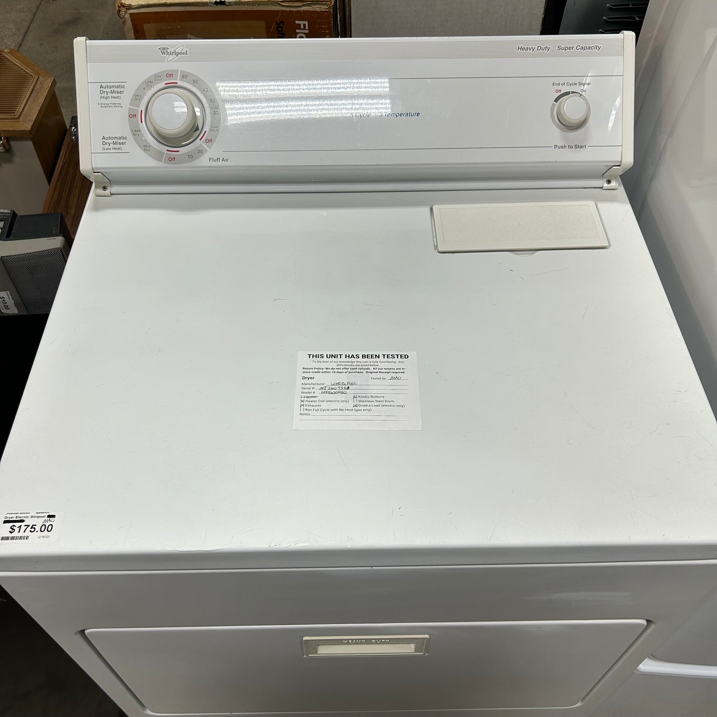 Whirlpool Elec Dryer