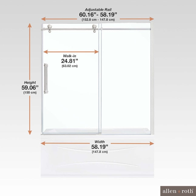 allen + roth 60" Tub Door