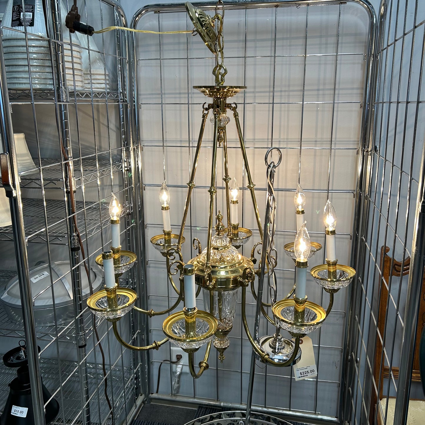 Polished Brass Chandelier