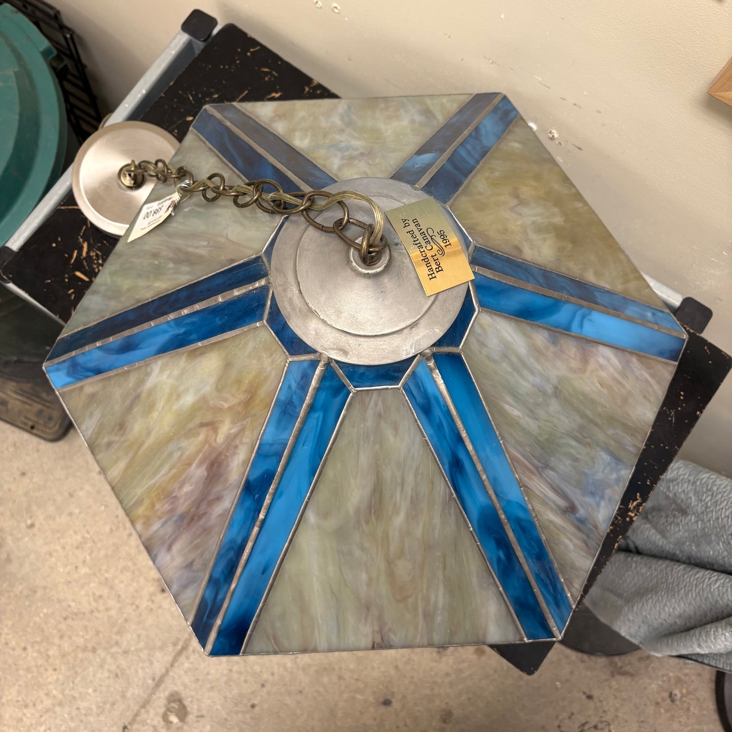 Cerulean Stained Glass Light