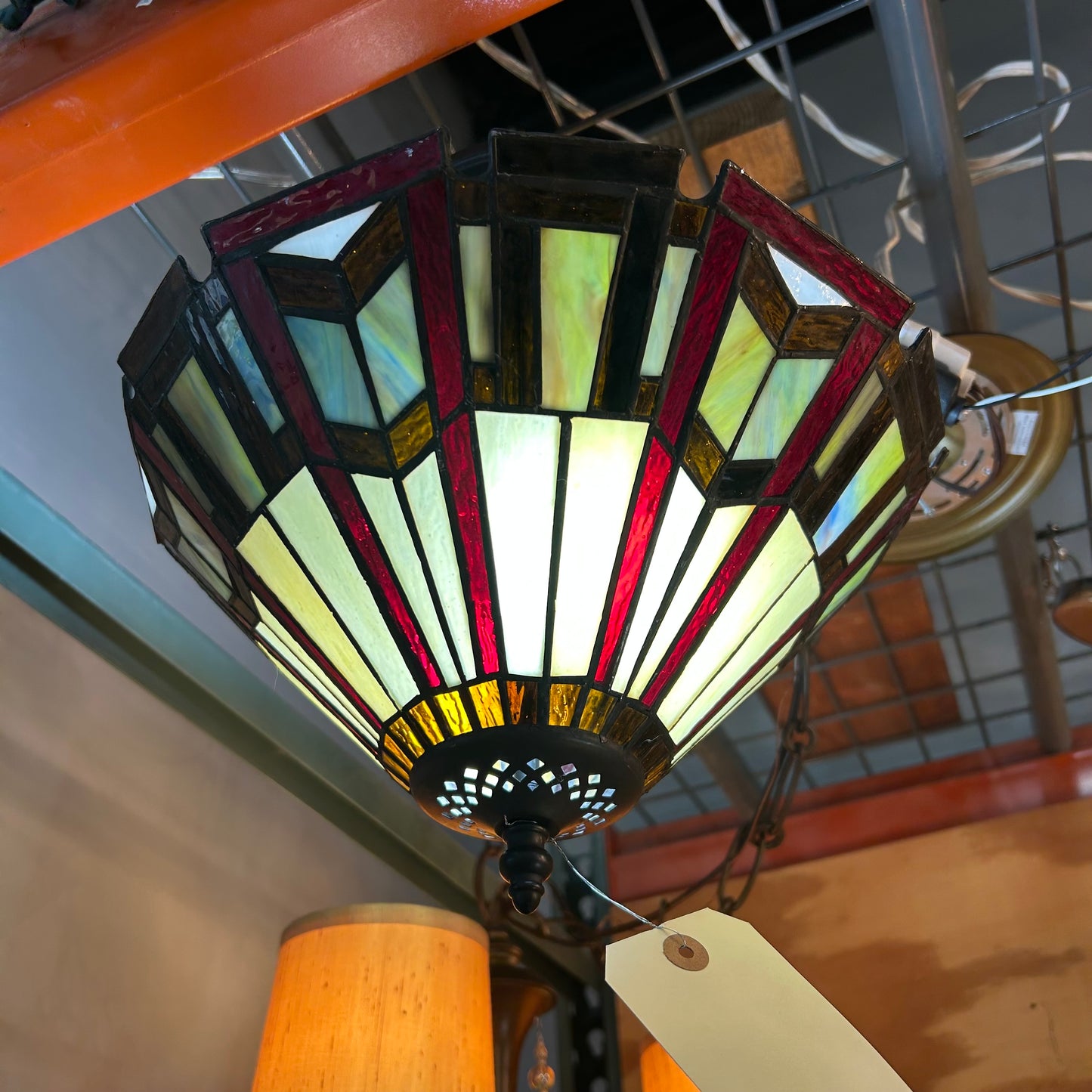 Tiffany Style Semi-Flush Light