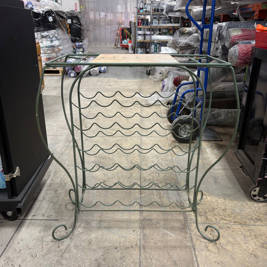 Green Metal Wine Rack