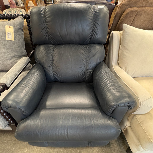 Navy Leather Recliner