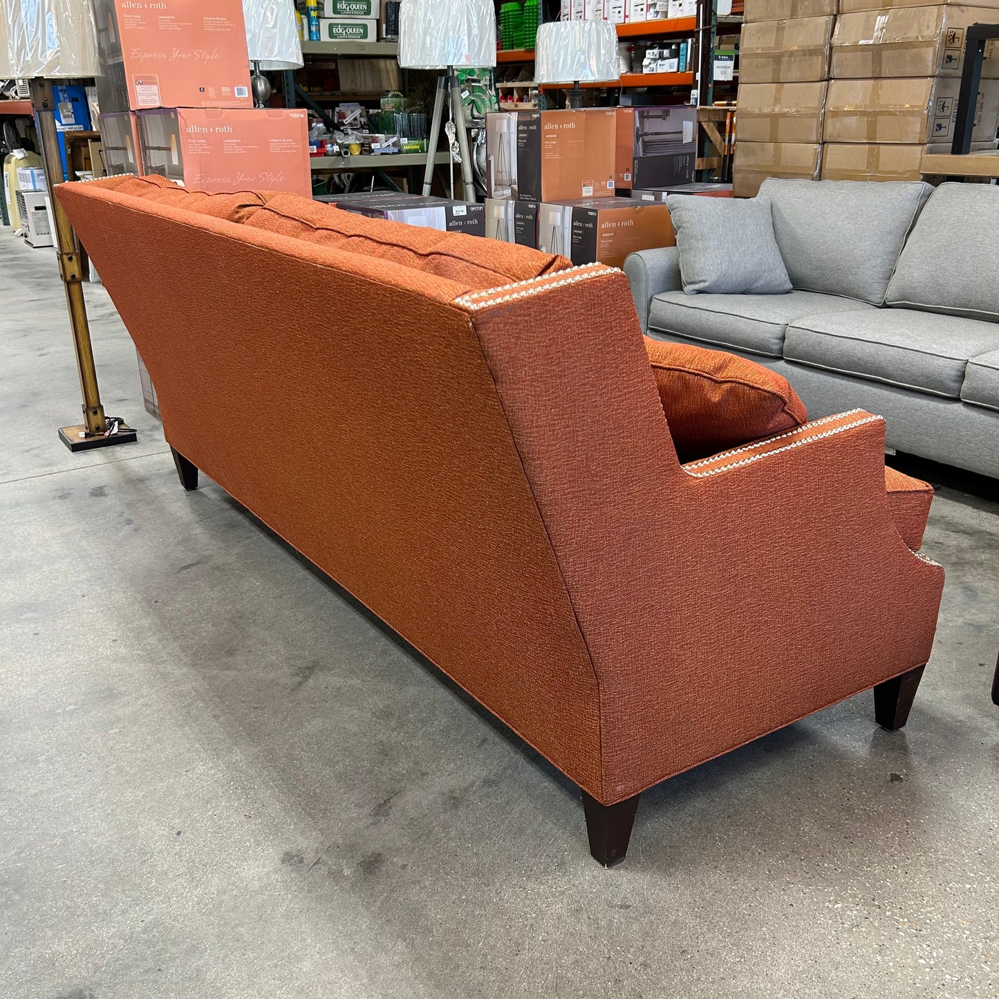 Orange Nailhead Trim Sofa