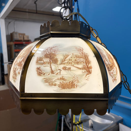 Currier&Ives Winter Swag Lamp
