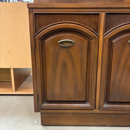 Vintage GlassDoor Walnut Hutch