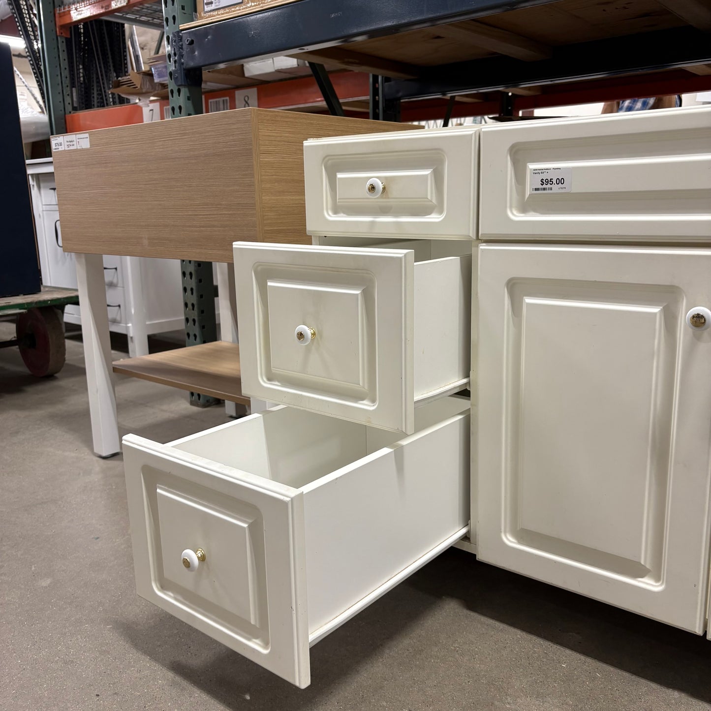 54" Ivory Vanity Base