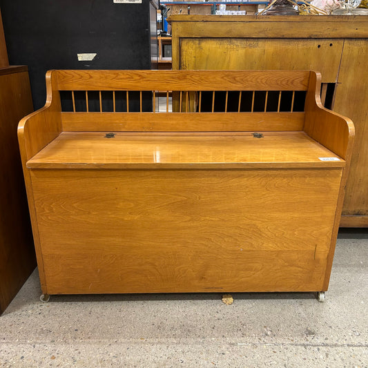 Wooden Rolling Storage Bench